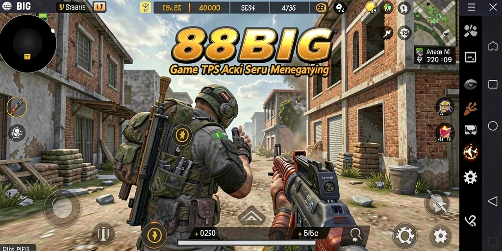 Tangkapan layar gameplay 88BIG menampilkan aksi menembak yang intens dan mendebarkan.