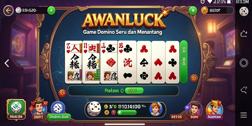 Tangkapan layar menunjukkan pemain sedang menikmati permainan Domino.