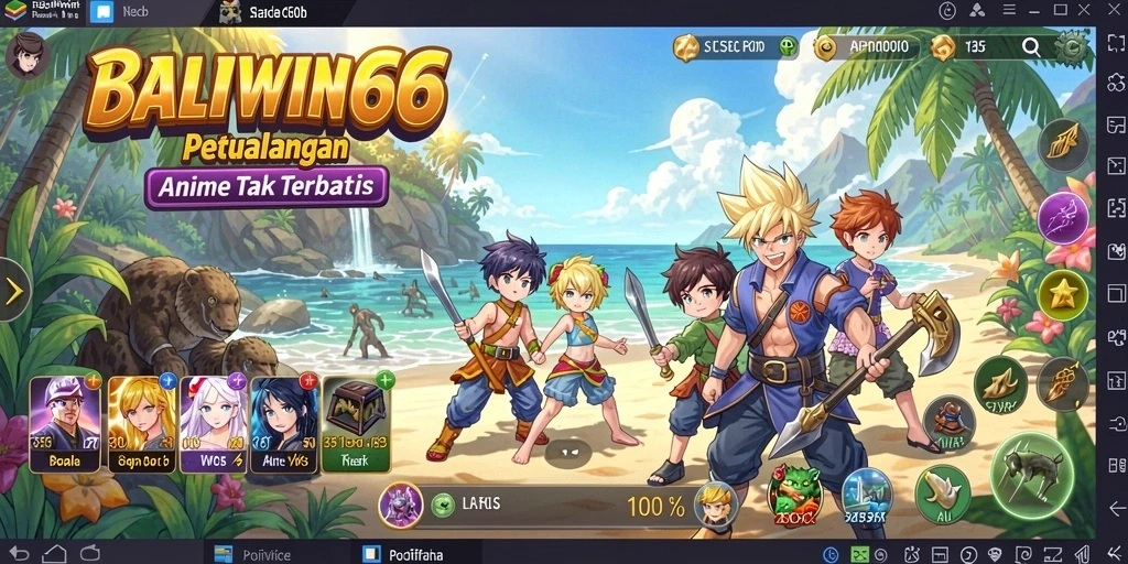 Tangkapan layar gameplay BALIWIN66 yang menampilkan karakter Anime.