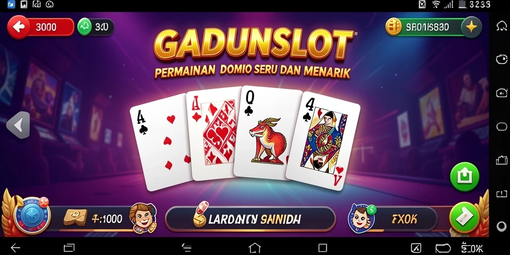 Screenshot gameplay GADUNSLOT yang menampilkan suasana permainan Domino yang seru.