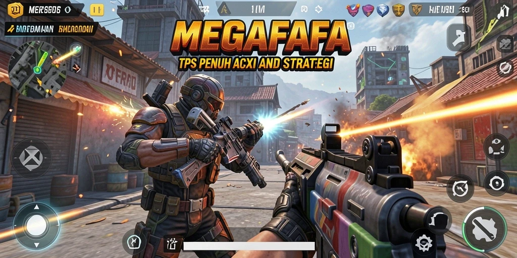 Screenshot gameplay MEGAFAFA menampilkan aksi seru dalam TPS.