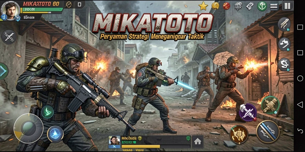 Gameplay MIKATOTO menunjukkan pertempuran strategis yang intens.