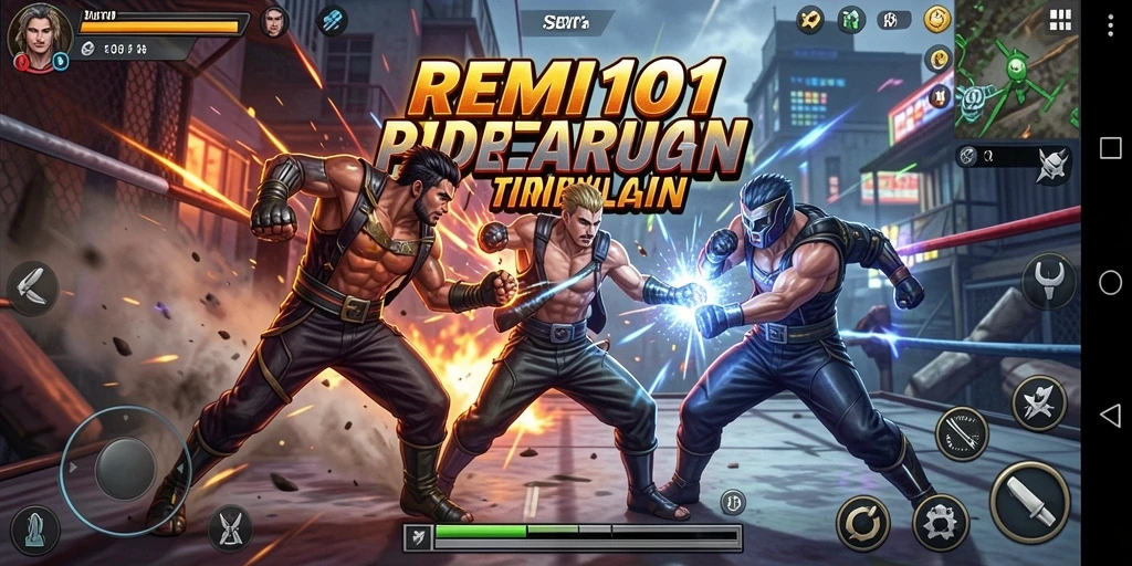 Screenshot menunjukkan aksi pertarungan mendebarkan di REMI101.