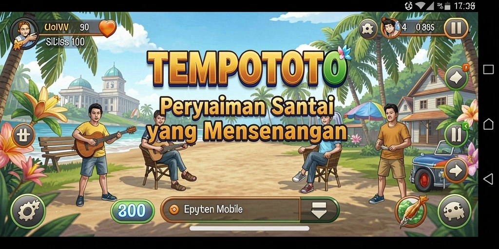 Tampilan gameplay yang penuh warna dan menarik dari TEMPOTOTO.