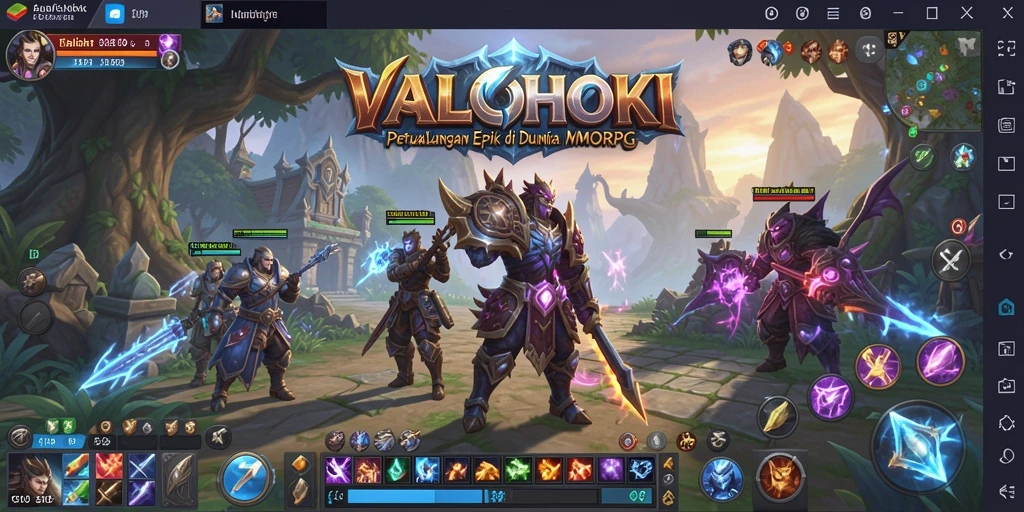 Screenshot gameplay VALOHOKI menunjukkan petualangan RPG yang seru.